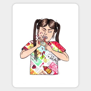 Condiment Girl Sticker